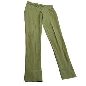 Fair Indigo Organic Pima Cotton Green Pull-On Pants S Small Comfy Stretch Pants